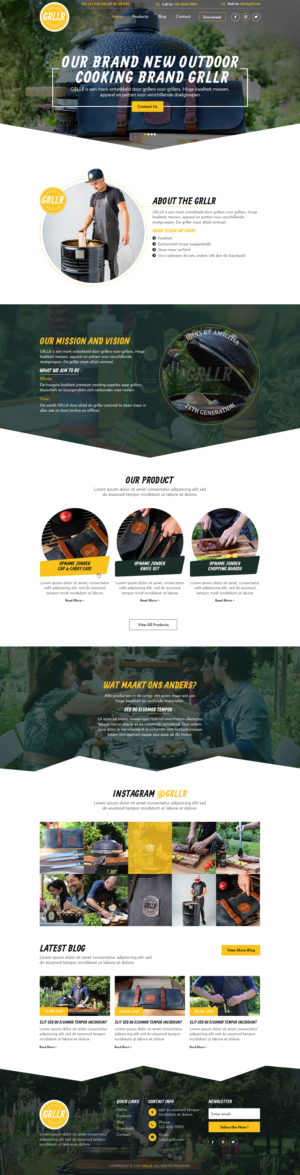 GRLLR - New website for high-quality knives, aprons, chopping boards and caps for Grillers | Wordpress Design by sai.designer87