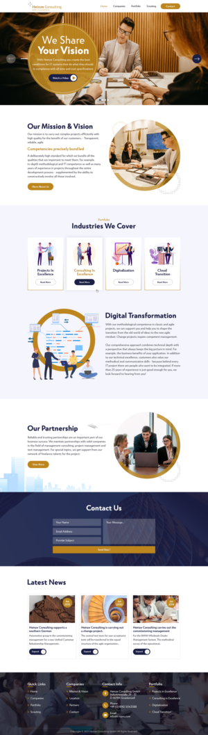 Web Design par sai.designer87 pour Heinze Consulting GmbH | Design #27424727