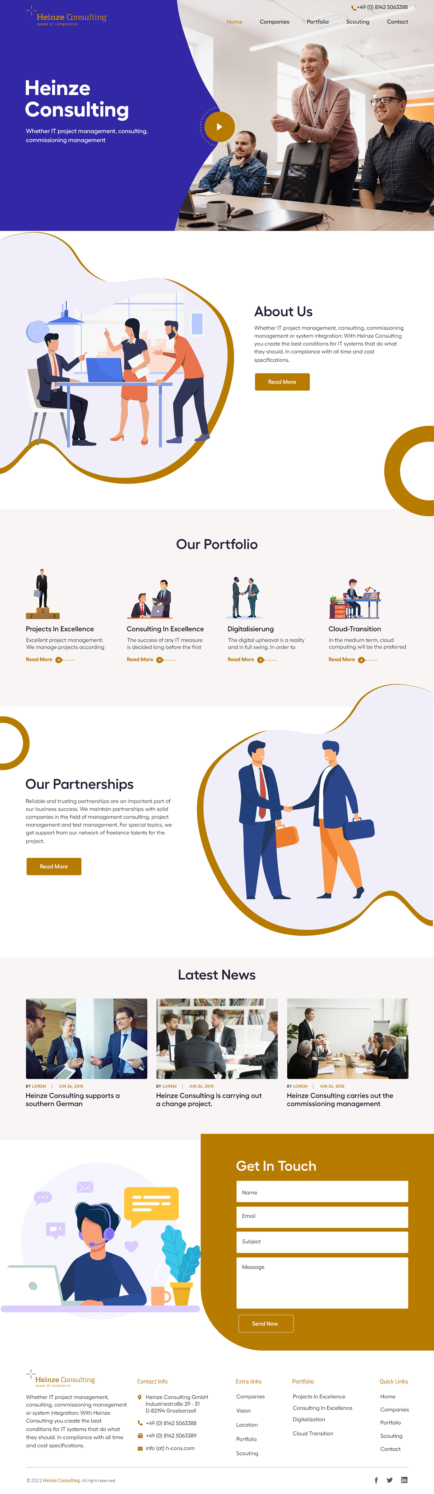 Web Design by sai.designer87 for Heinze Consulting GmbH | Design #27426843