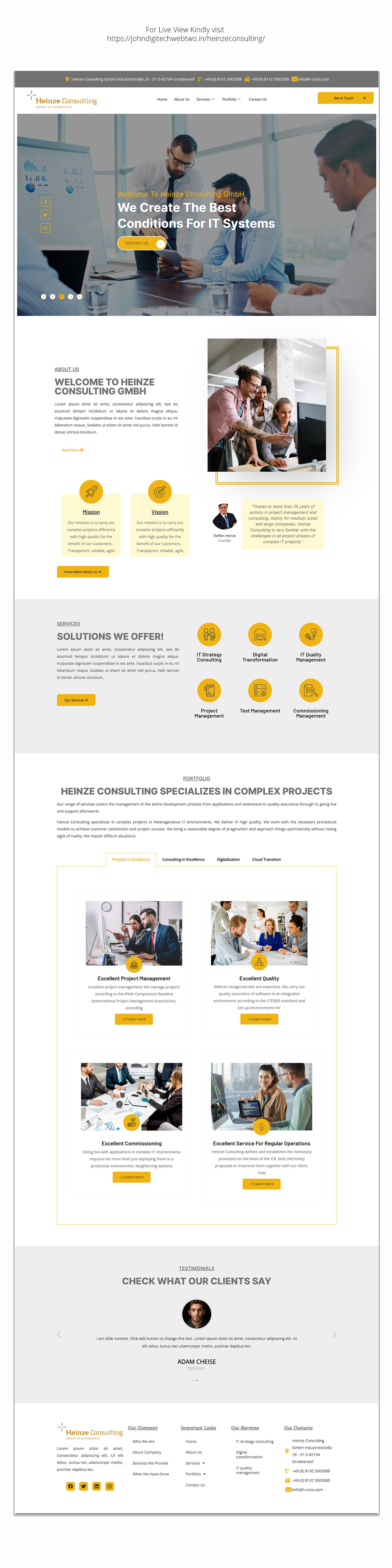 Web Design by JohnDigiTech for Heinze Consulting GmbH | Design #27415913
