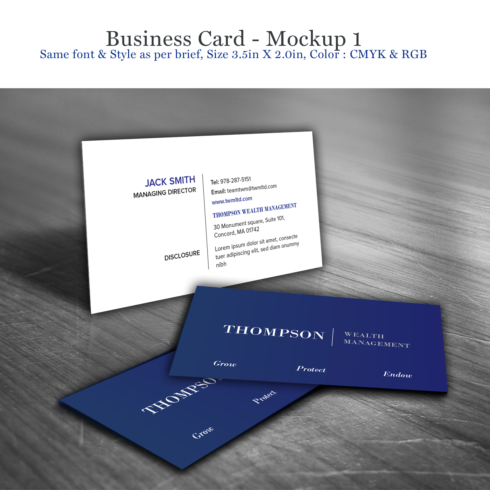 Business Card Design by Expert Designer for Thompson Wealth Management LLC | Design #27409654
