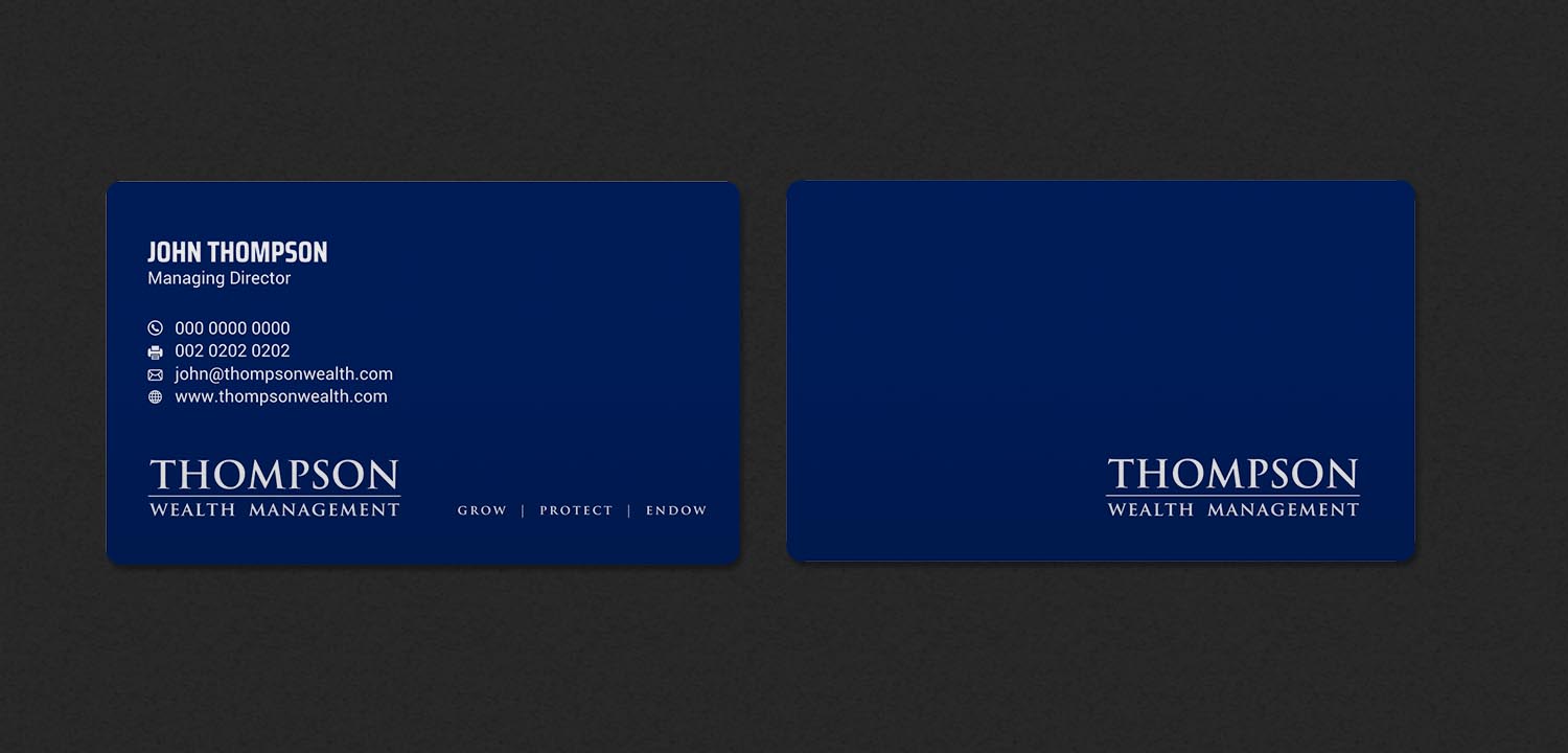 Diseño de Tarjeta de Presentación por INDIAN_Ashok para Thompson Wealth Management LLC | Diseño #27418695
