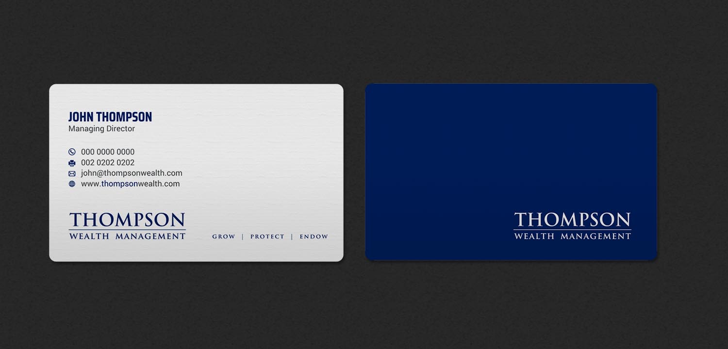 Diseño de Tarjeta de Presentación por INDIAN_Ashok para Thompson Wealth Management LLC | Diseño #27418696
