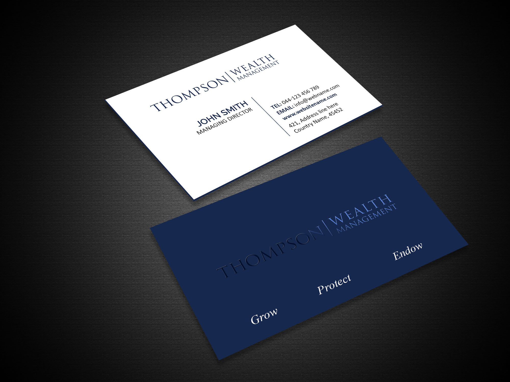 Diseño de Tarjeta de Presentación por Creations Box 2015 para Thompson Wealth Management LLC | Diseño #27417386