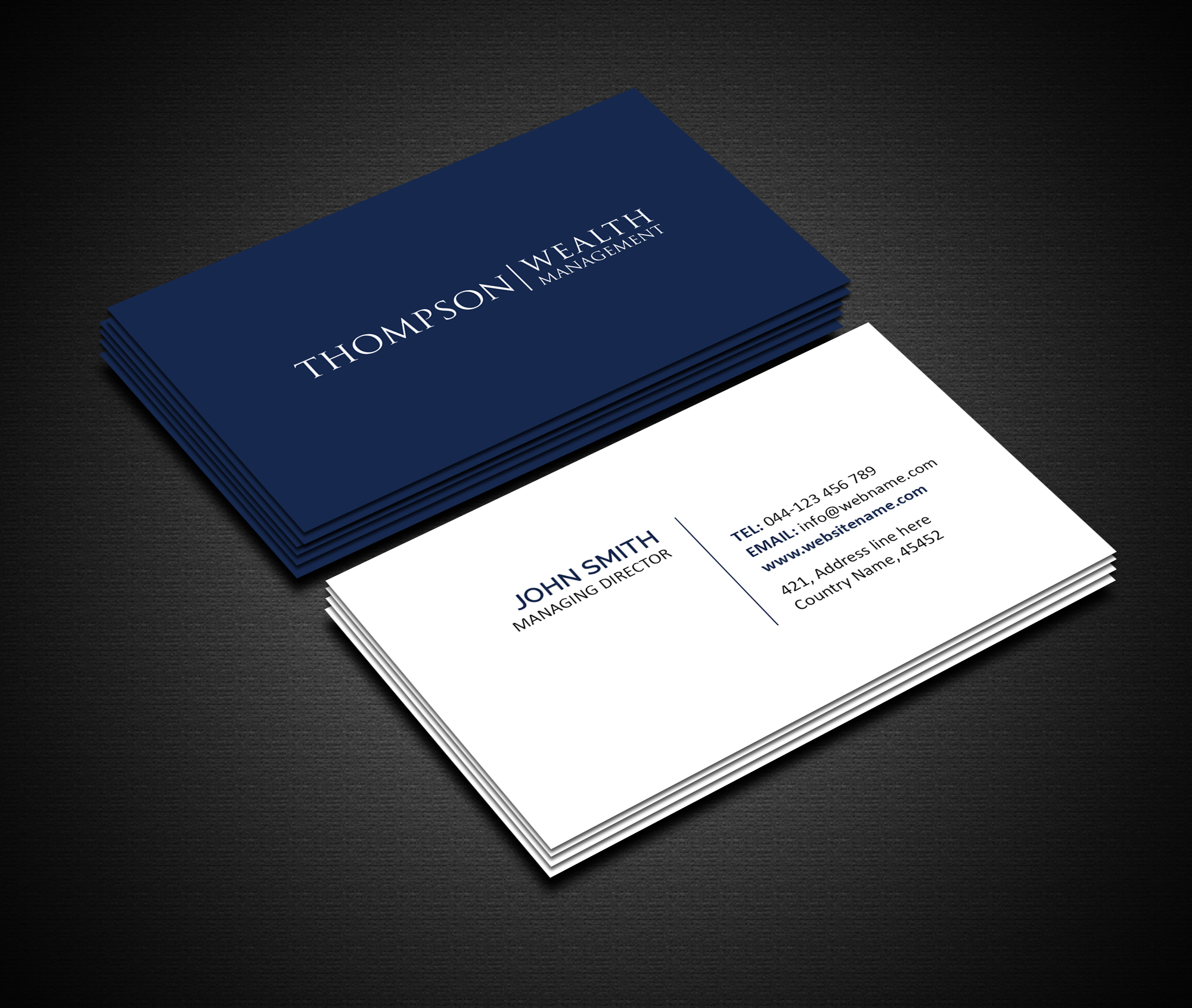 Diseño de Tarjeta de Presentación por Creations Box 2015 para Thompson Wealth Management LLC | Diseño #27417390