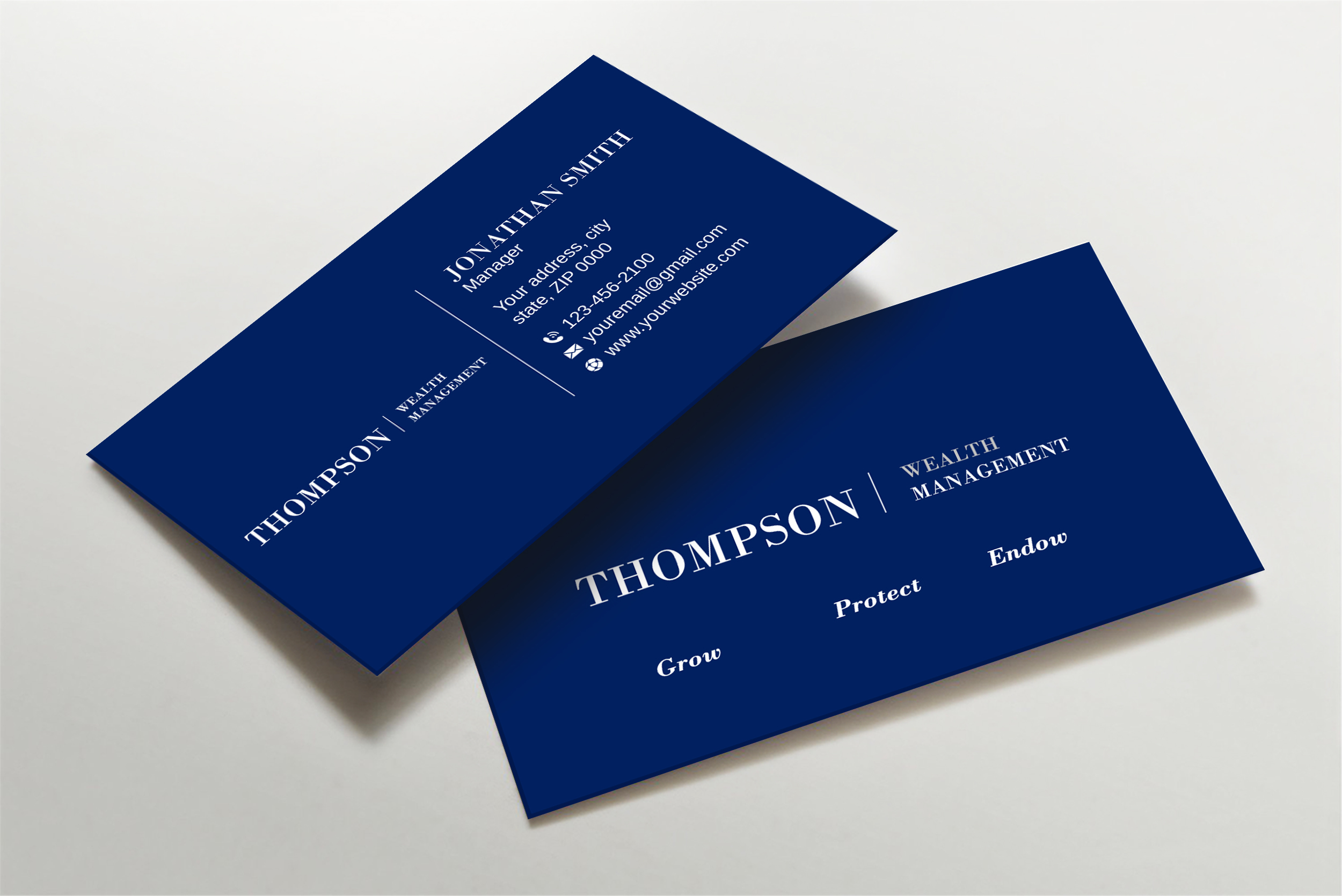 Diseño de Tarjeta de Presentación por LAXMI DESIGNHUB para Thompson Wealth Management LLC | Diseño #27405254