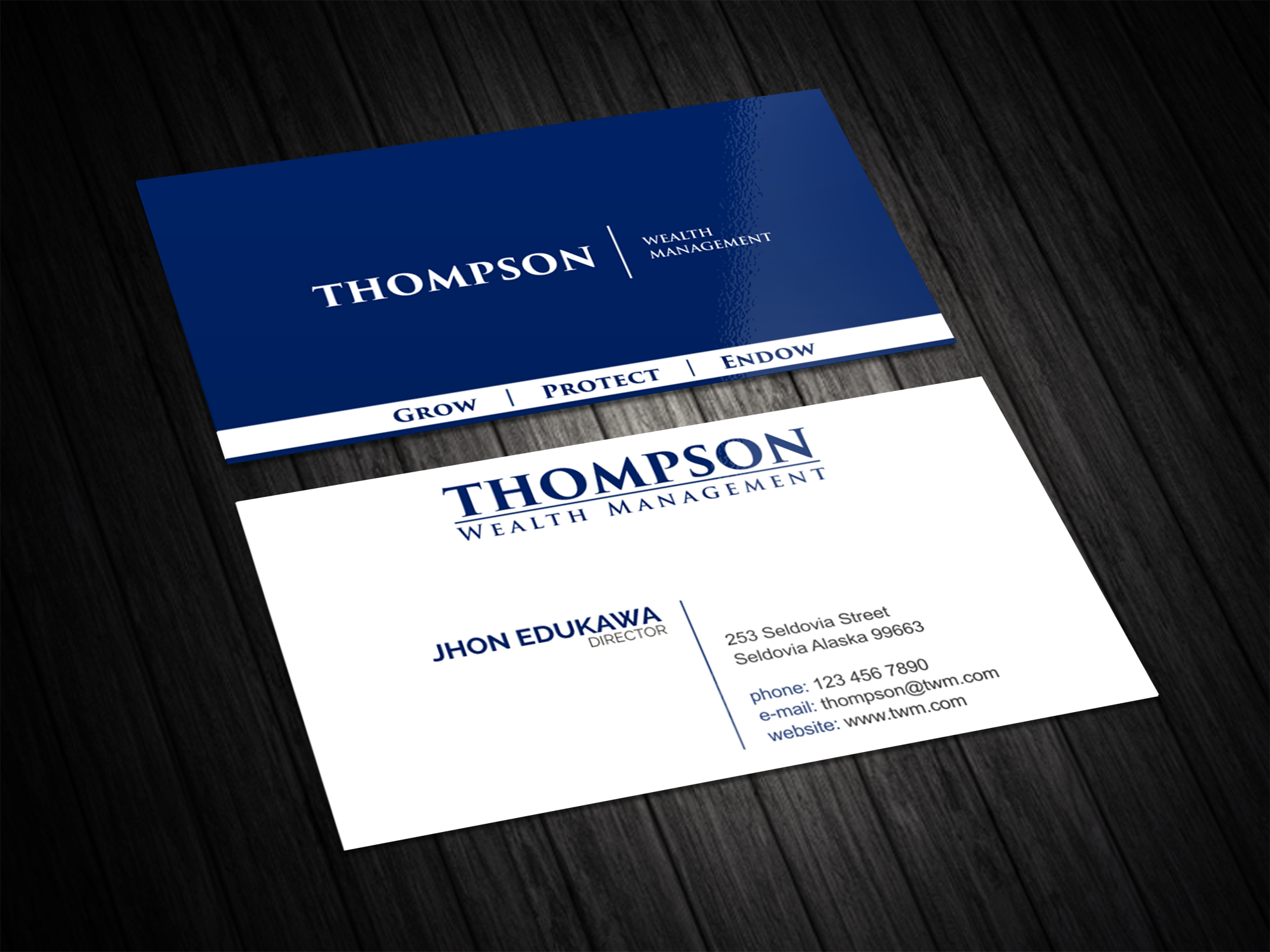 Diseño de Tarjeta de Presentación por vintana para Thompson Wealth Management LLC | Diseño #27417042