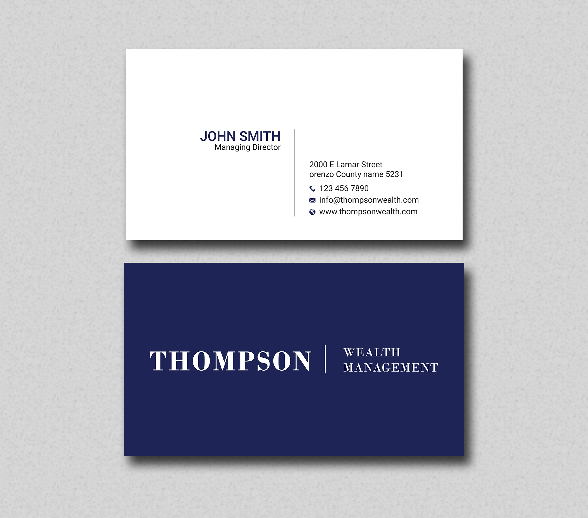 Diseño de Tarjeta de Presentación por Uttom 2 para Thompson Wealth Management LLC | Diseño #27403154