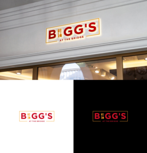 "Bigg's" should be the main focus with smaller text under it "at the bridge"  | Logo Design by wiwi design