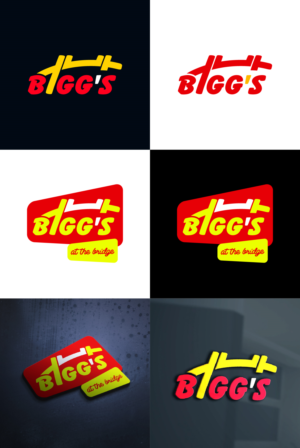 "Bigg's" should be the main focus with smaller text under it "at the bridge"  | Logo Design by 4tech services