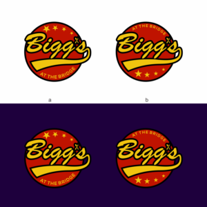 "Bigg's" should be the main focus with smaller text under it "at the bridge"  | Logo Design by Veronica 10