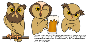 Owl Mascot (in cartoon or comics style) in 6 different situations | Diseño Gráfico por kaiser77