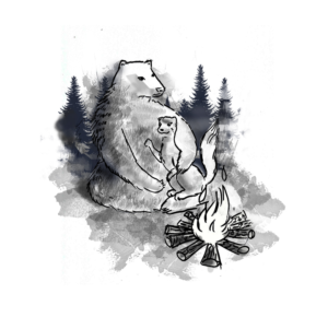 Chest Tattoo Bear and Fairy | Graphic Design by MNM