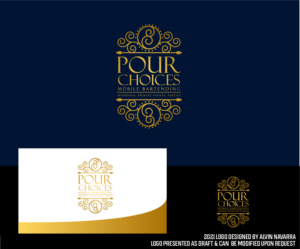 Logo Design by alvinnavarra for Pour Choices Bartending  | Design: #27428096