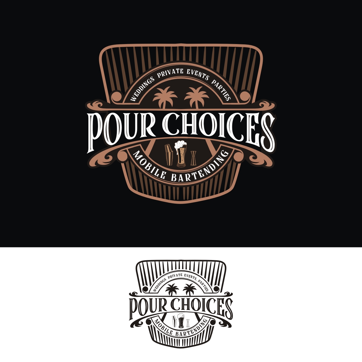 Logo Design by N83touchthesky for Pour Choices Bartending  | Design #27412869