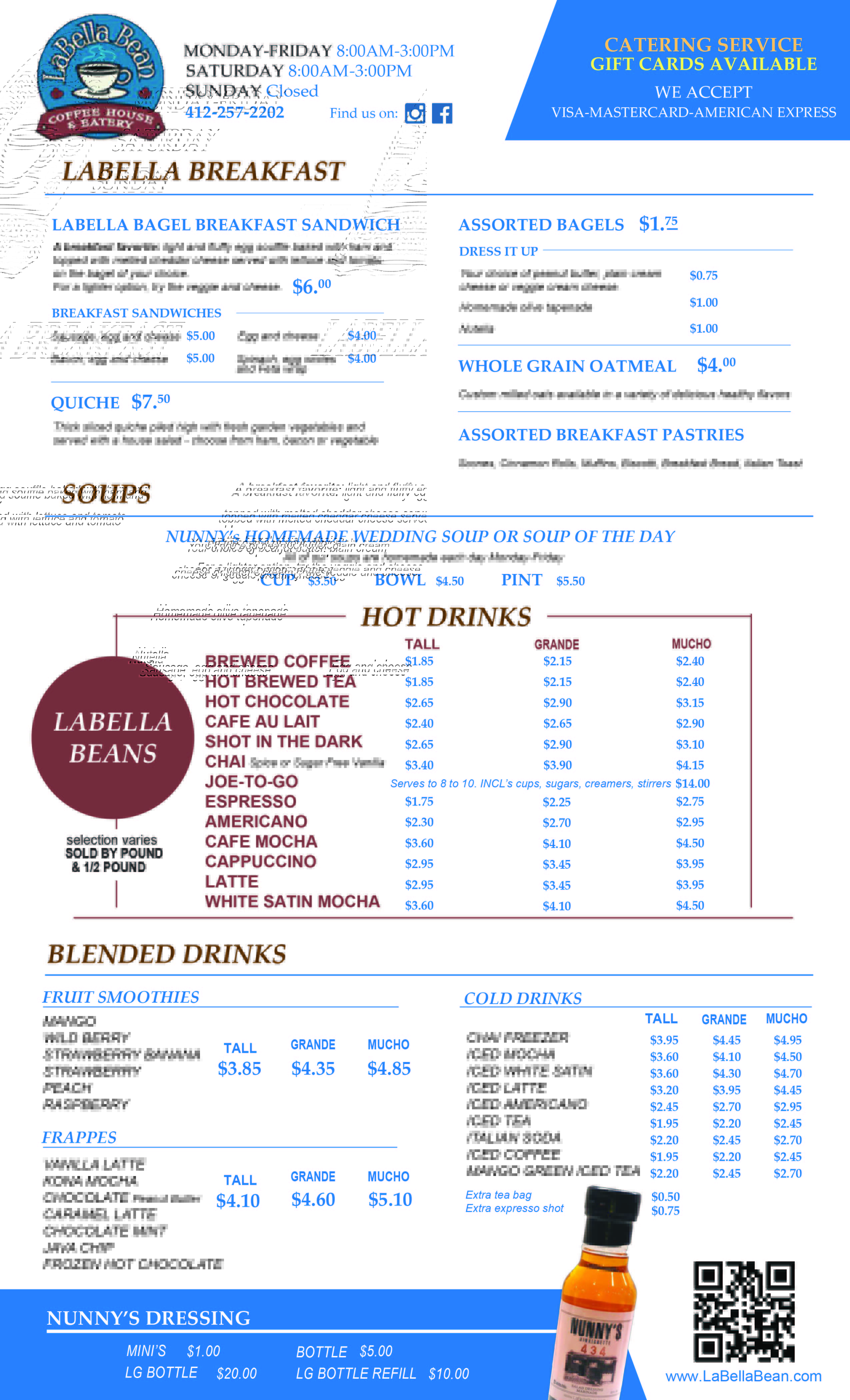 Menu Design by Zenox Blue for LaBella Bean | Design #27442109