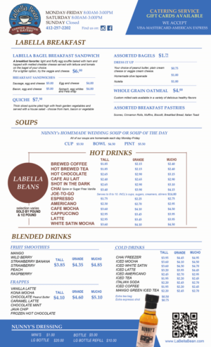 Diseño de Menú por Zenox Blue para LaBella Bean | Diseño #27442109
