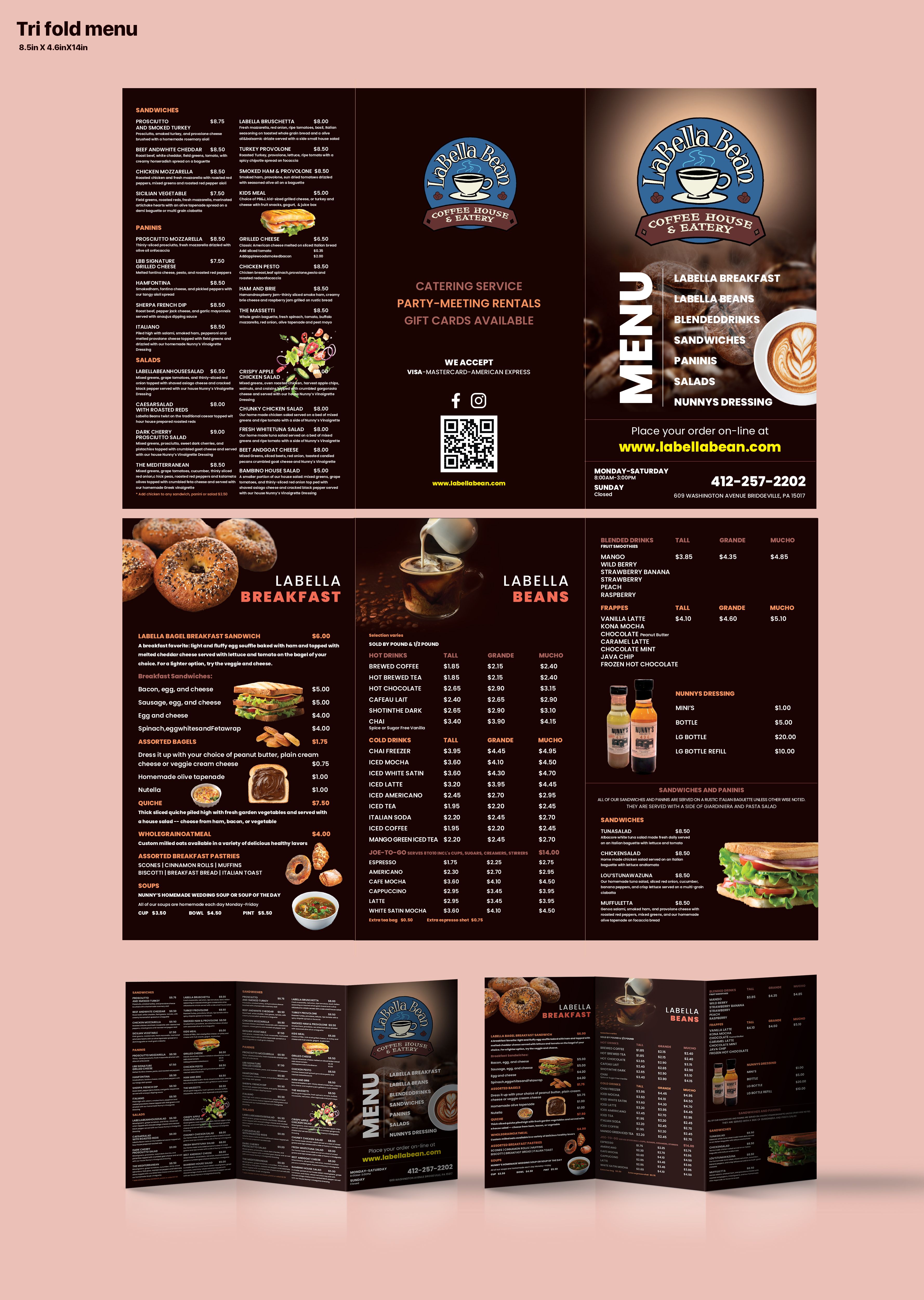 Menu Design by Sangeeta 5 for LaBella Bean | Design #27432253