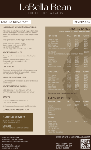 Menu Design by Briana Rae Designs