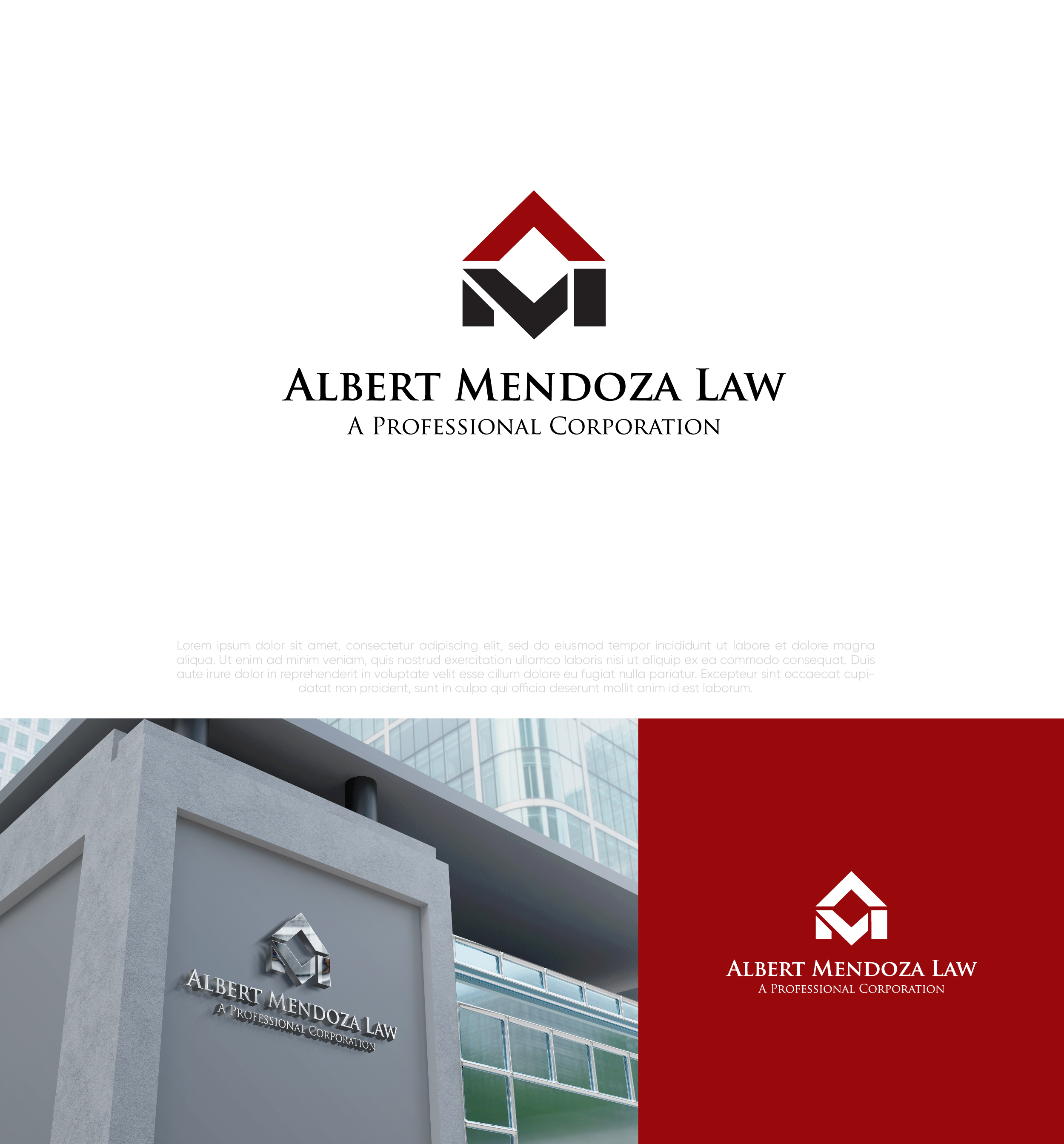 Logo Design by dharlan for Albert Mendoza Law, A Professional Corporation | Design #27433649