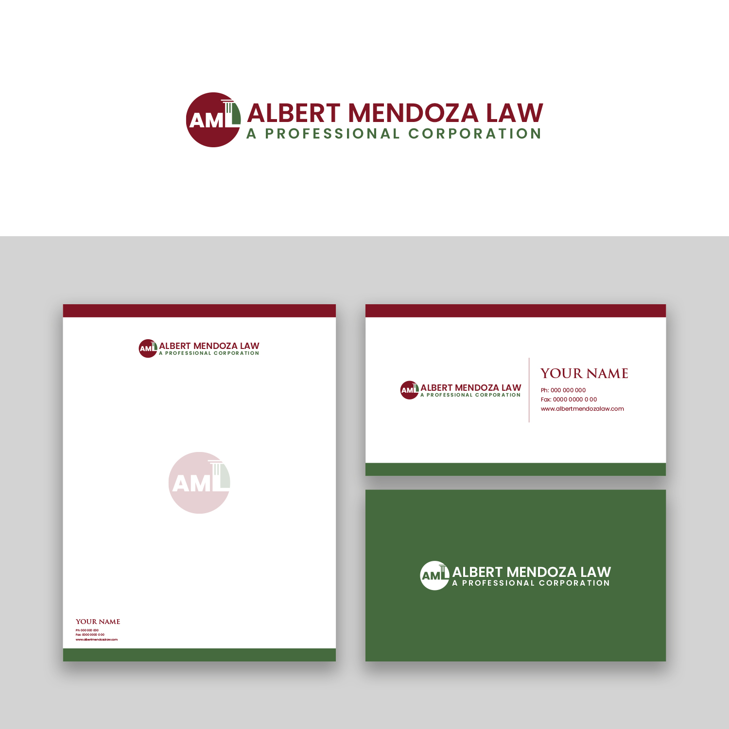 Logo Design by MG.graphics for Albert Mendoza Law, A Professional Corporation | Design #27431815