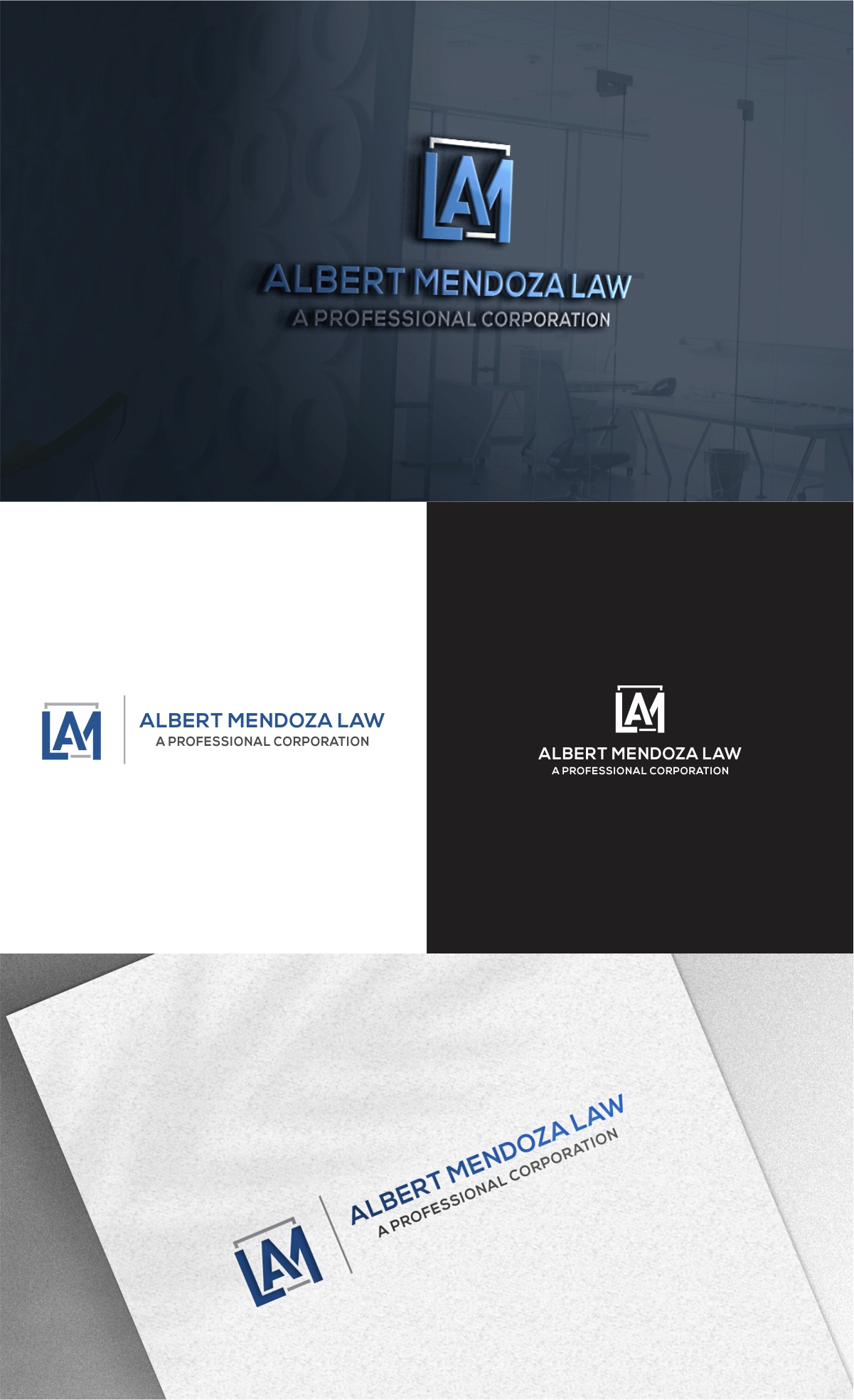 Logo-Design von Dave Paresh für Albert Mendoza Law, A Professional Corporation | Design #27435340