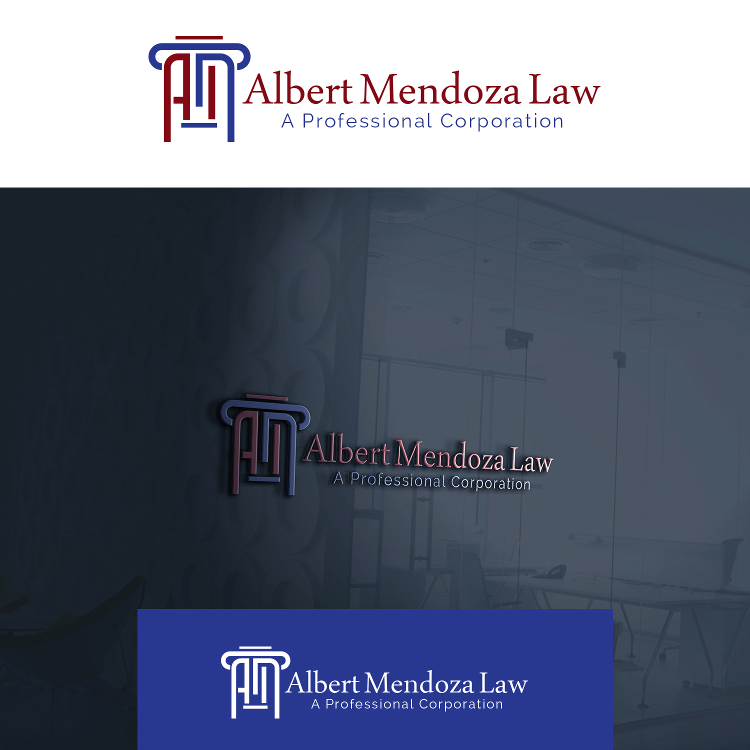 Logo-Design von Maxo-Biz für Albert Mendoza Law, A Professional Corporation | Design #27439876