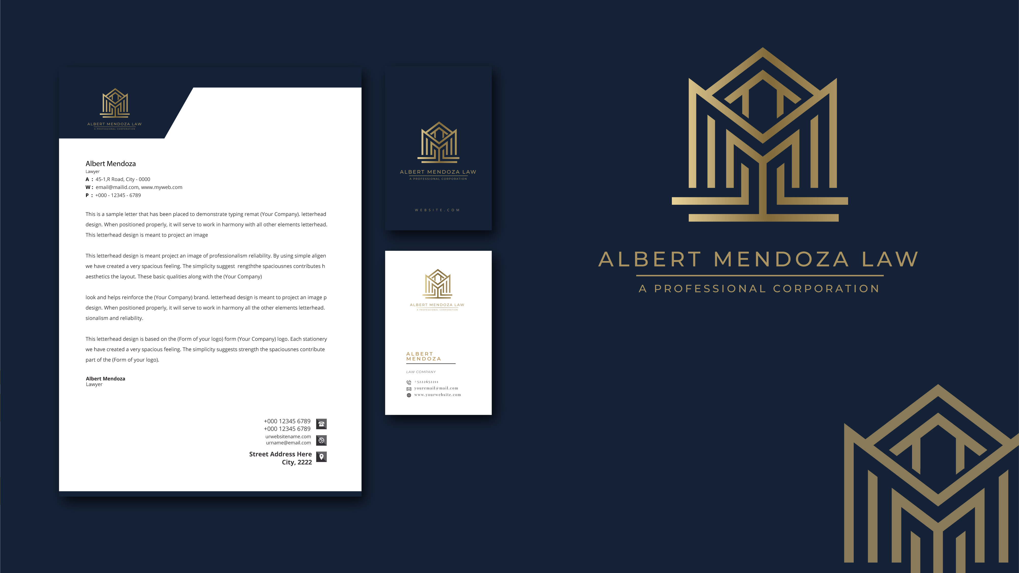 Logo Design by sashka69design for Albert Mendoza Law, A Professional Corporation | Design: #27459496