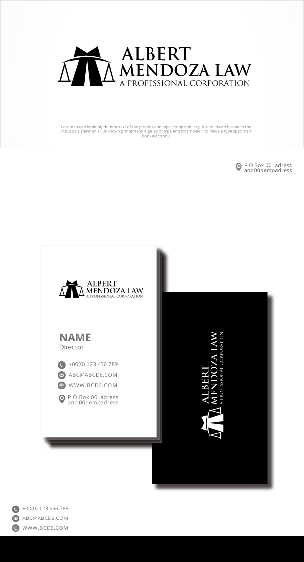 Logo Design by graphicevolution for Albert Mendoza Law, A Professional Corporation | Design #27430195