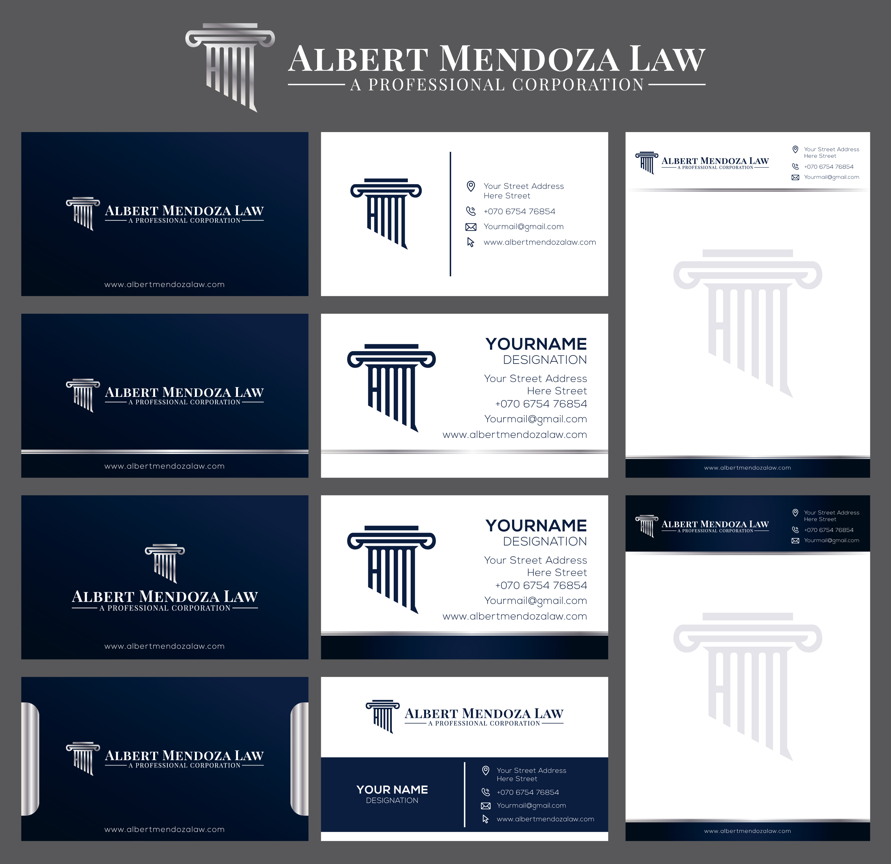 Logo-Design von Nitin Mudras für Albert Mendoza Law, A Professional Corporation | Design #27448030