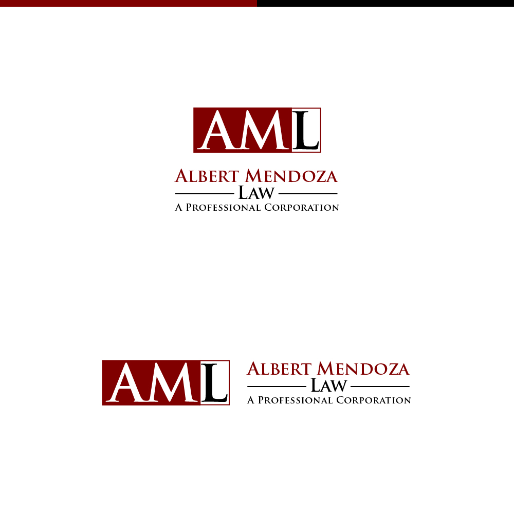 Logo Design by AlphabetZero.com for Albert Mendoza Law, A Professional Corporation | Design #27444083