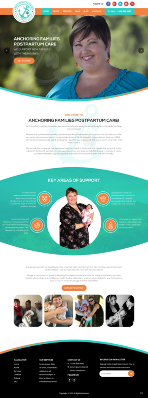 Web Design by pb for Anchoring Families Postpartum Support | Design: #27436576