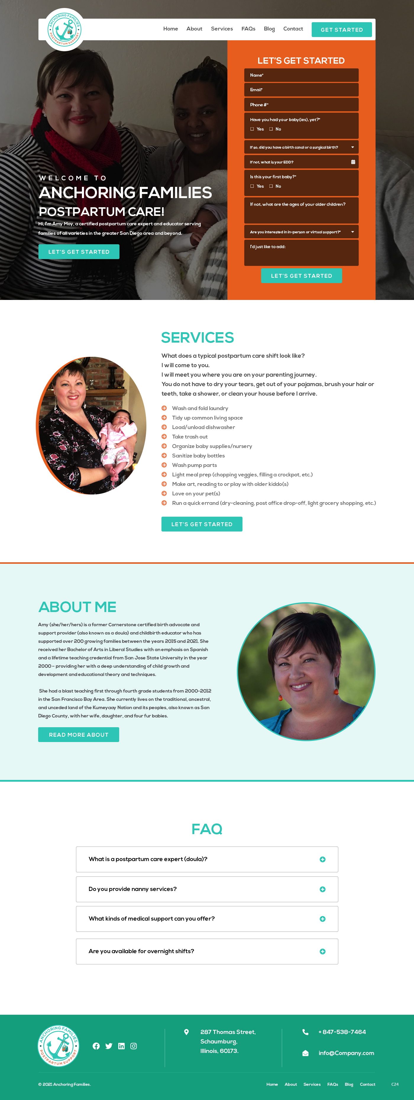 Web Design by pb for Anchoring Families Postpartum Support | Design #27436580