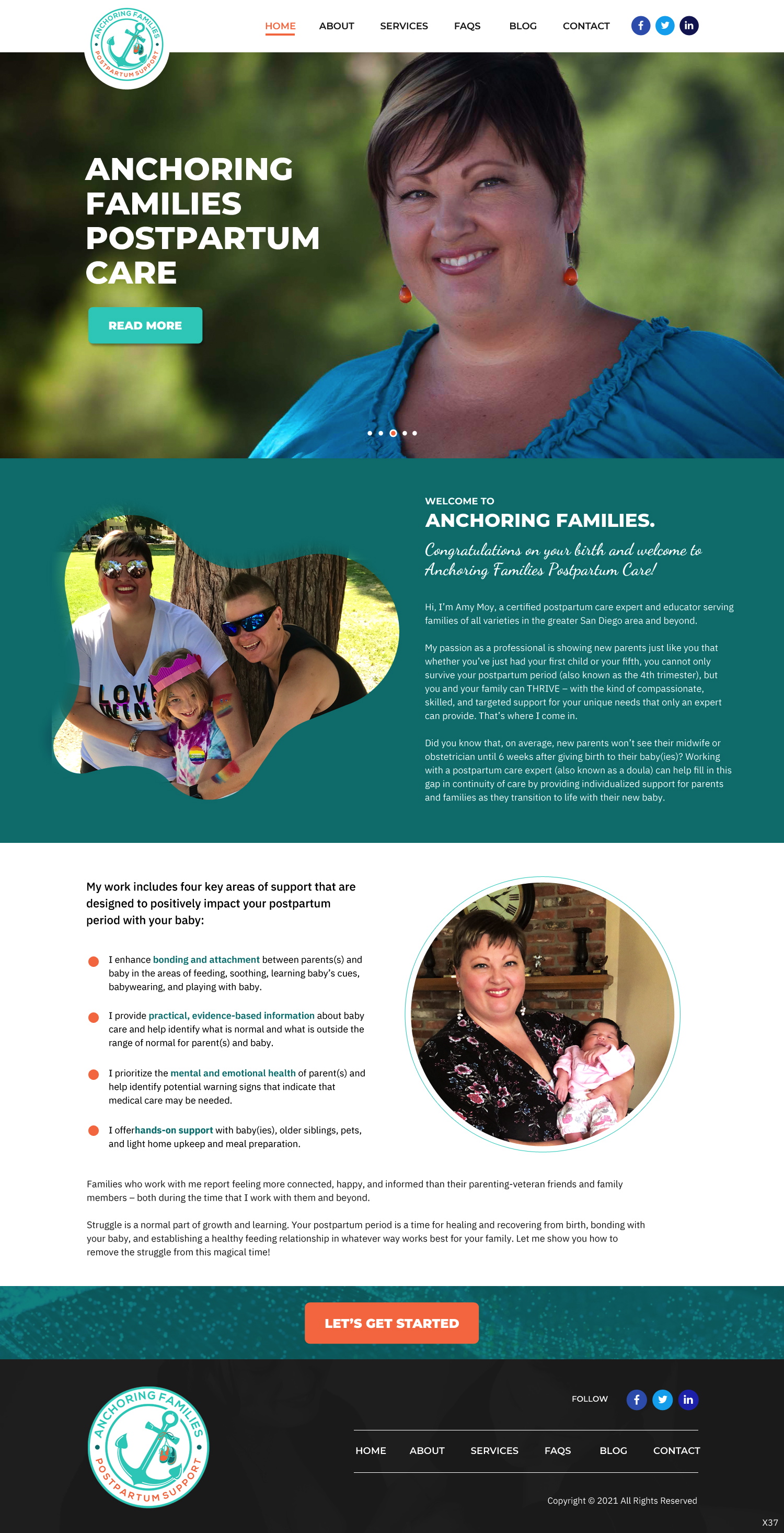 Web Design by pb for Anchoring Families Postpartum Support | Design #27436585