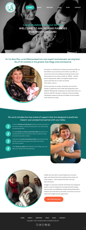 Web Design by pb for Anchoring Families Postpartum Support | Design #27436586