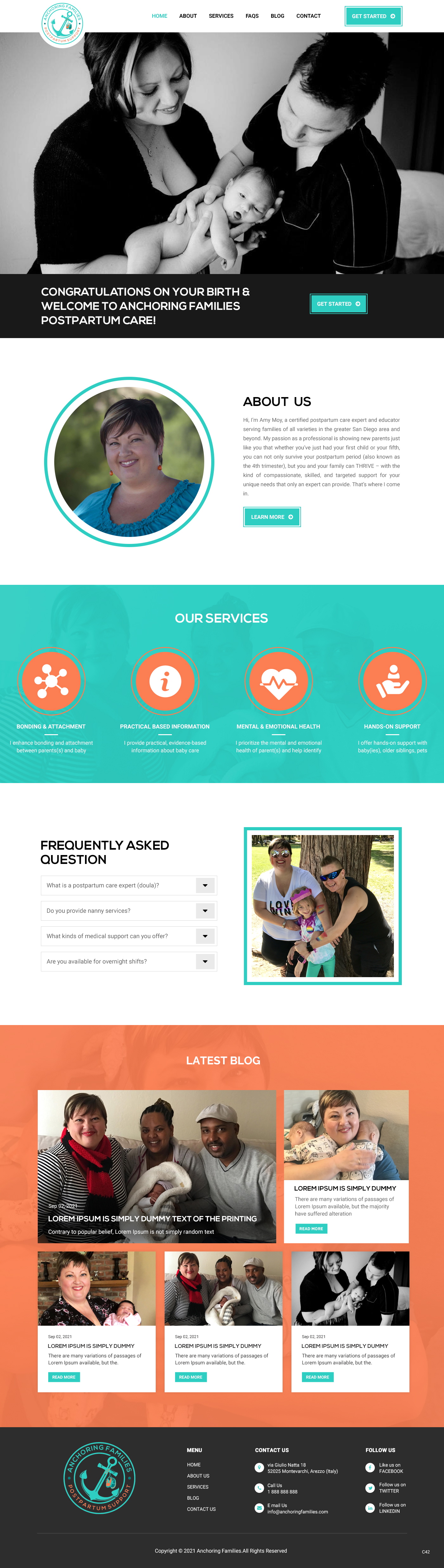 Web Design by pb for Anchoring Families Postpartum Support | Design #27436588