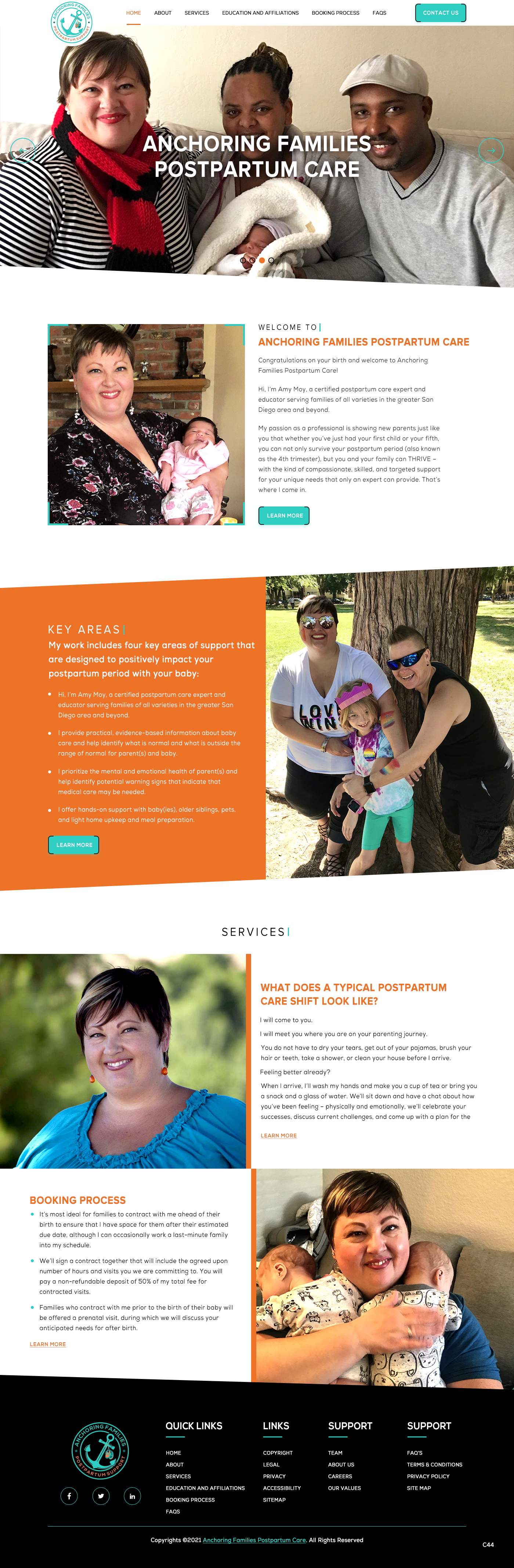 Web Design by pb for Anchoring Families Postpartum Support | Design #27436589