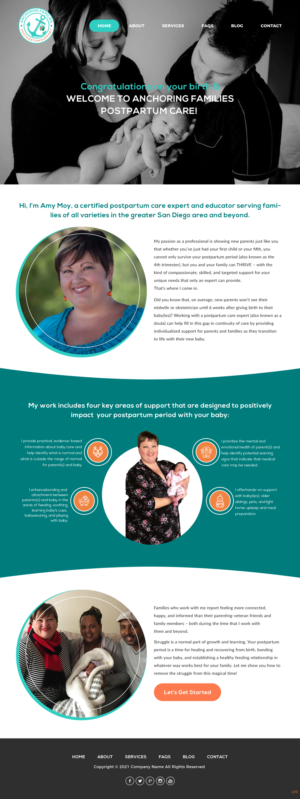 Web Design by pb for Anchoring Families Postpartum Support | Design: #27460642