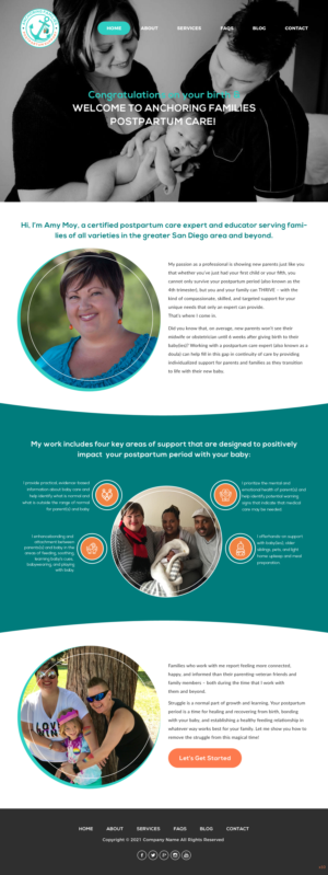 Web Design by pb for Anchoring Families Postpartum Support | Design: #27467631