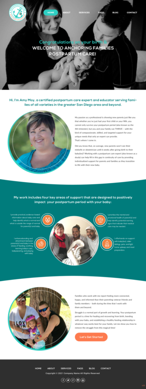 Web Design by pb for Anchoring Families Postpartum Support | Design: #27474035