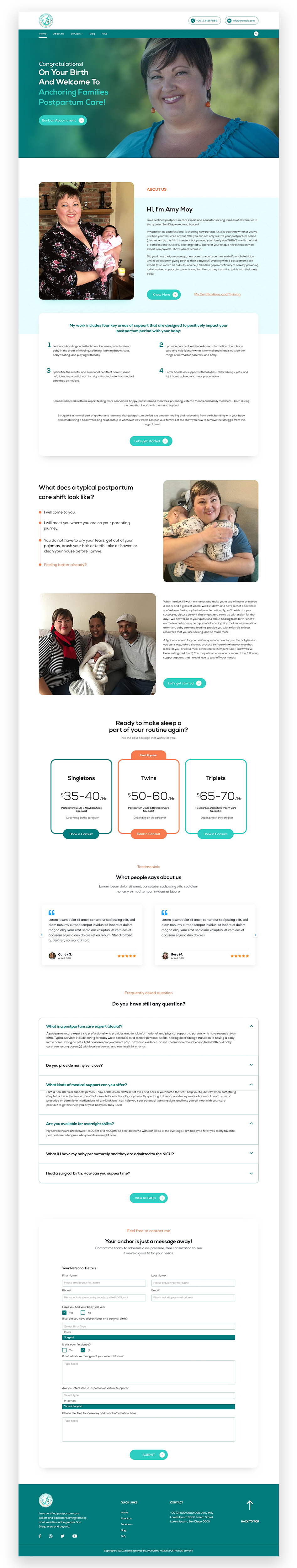 Web-Design von Cre8r für Anchoring Families Postpartum Support | Design #27444377