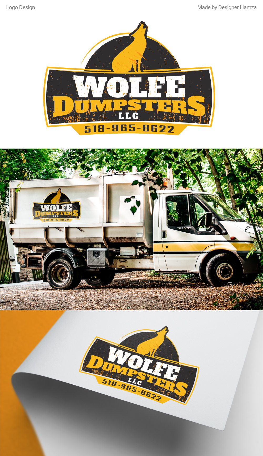 Logo Design by Designer Hamza for Wolfe Builders | Design #27455521