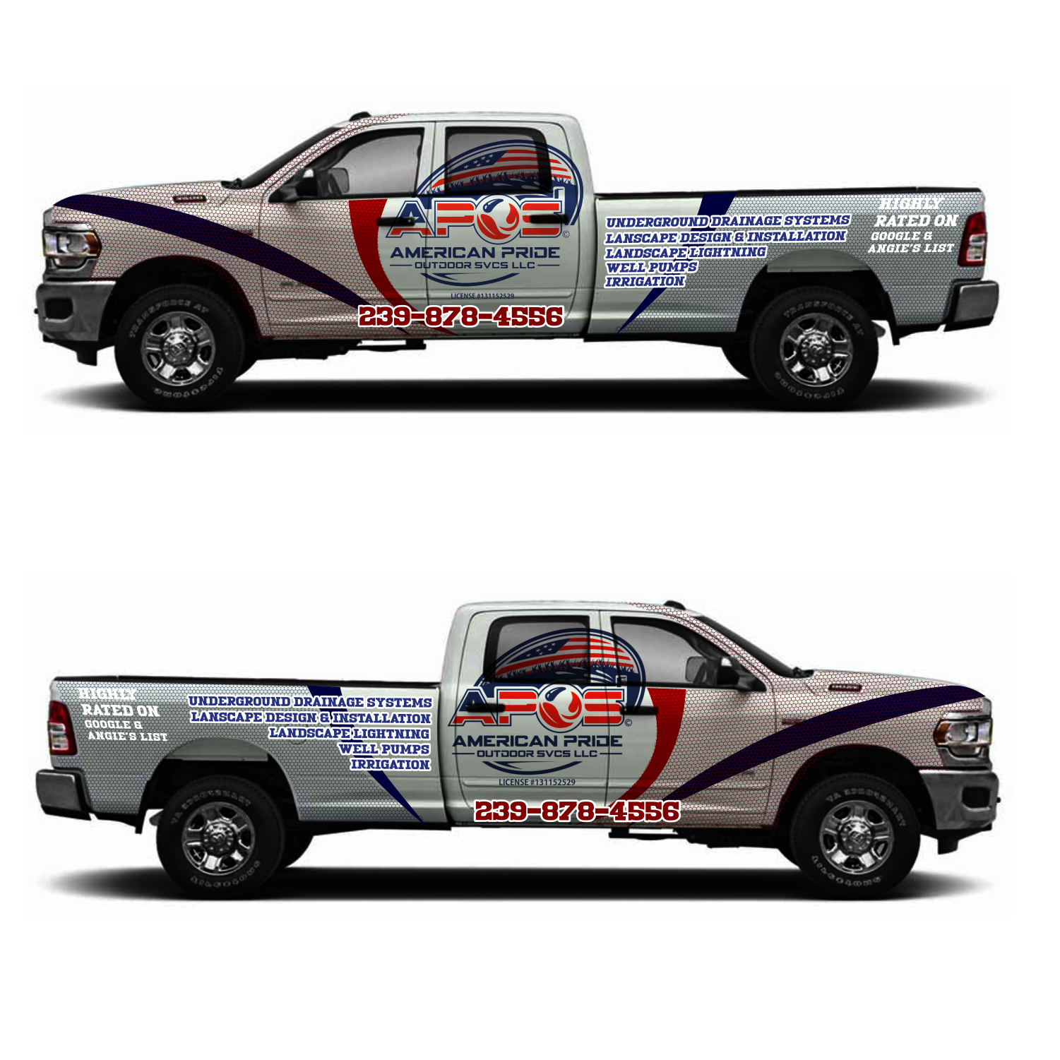 Car Wrap Design by elveneclipse for American Pride Outdoor SVCS LLC | Design #27450337