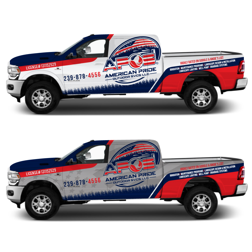 Car Wrap Design by Yoga Tri for American Pride Outdoor SVCS LLC | Design #27449295