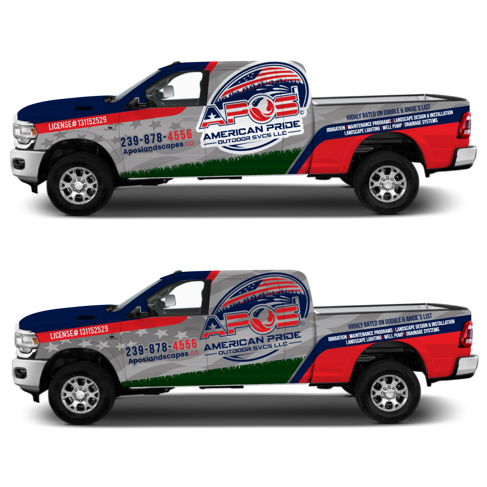 Car Wrap Design by Yoga Tri for American Pride Outdoor SVCS LLC | Design #27450627