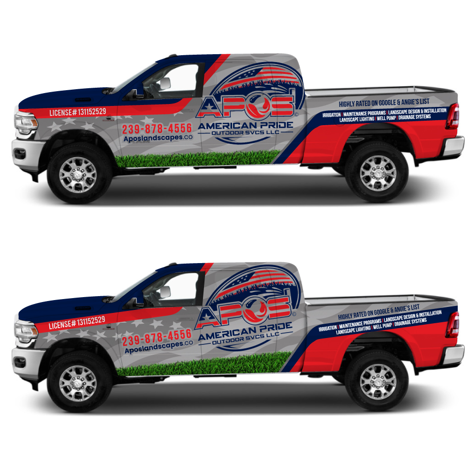 Car Wrap Design by Yoga Tri for American Pride Outdoor SVCS LLC | Design #27450758
