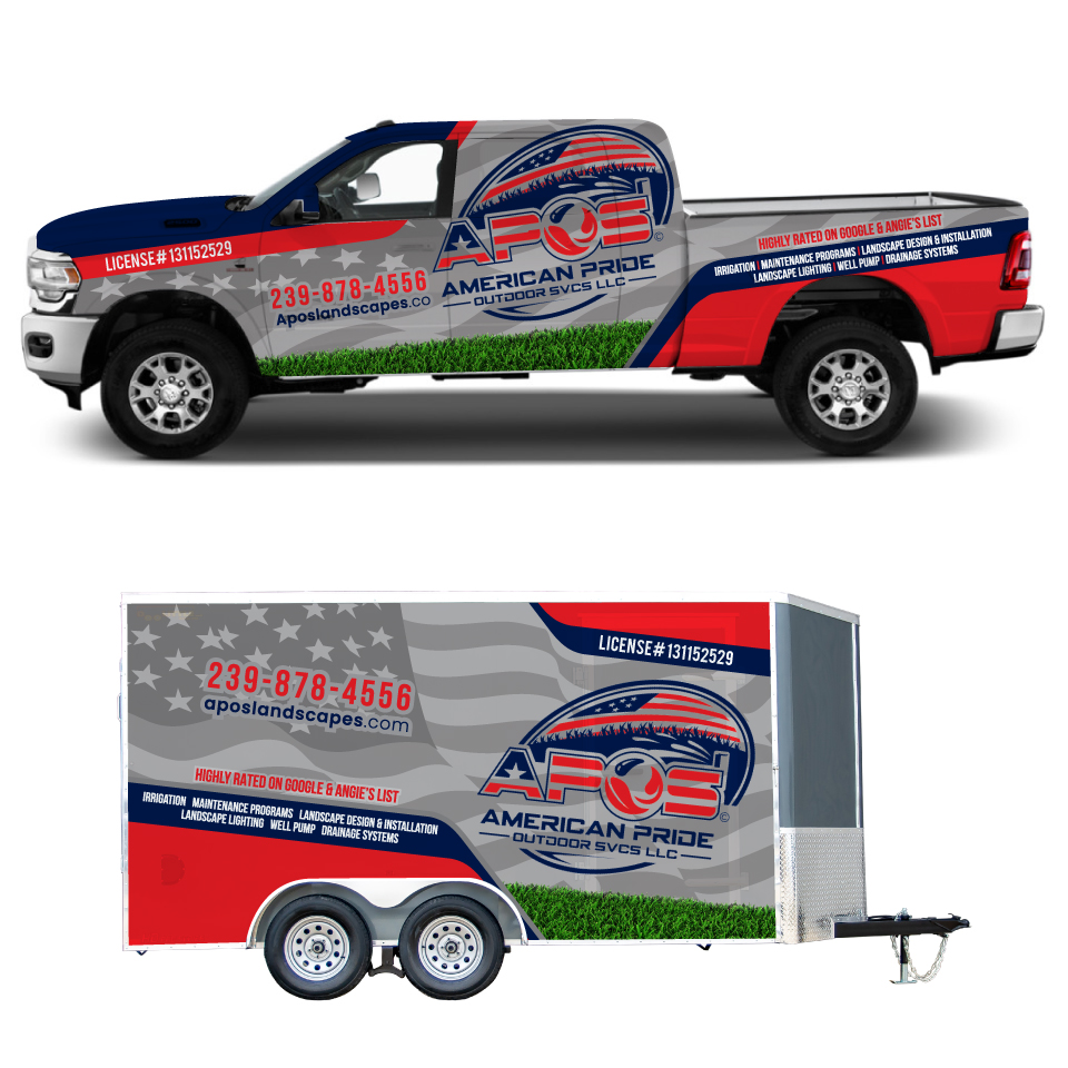 Car Wrap Design by Yoga Tri for American Pride Outdoor SVCS LLC | Design #27450843