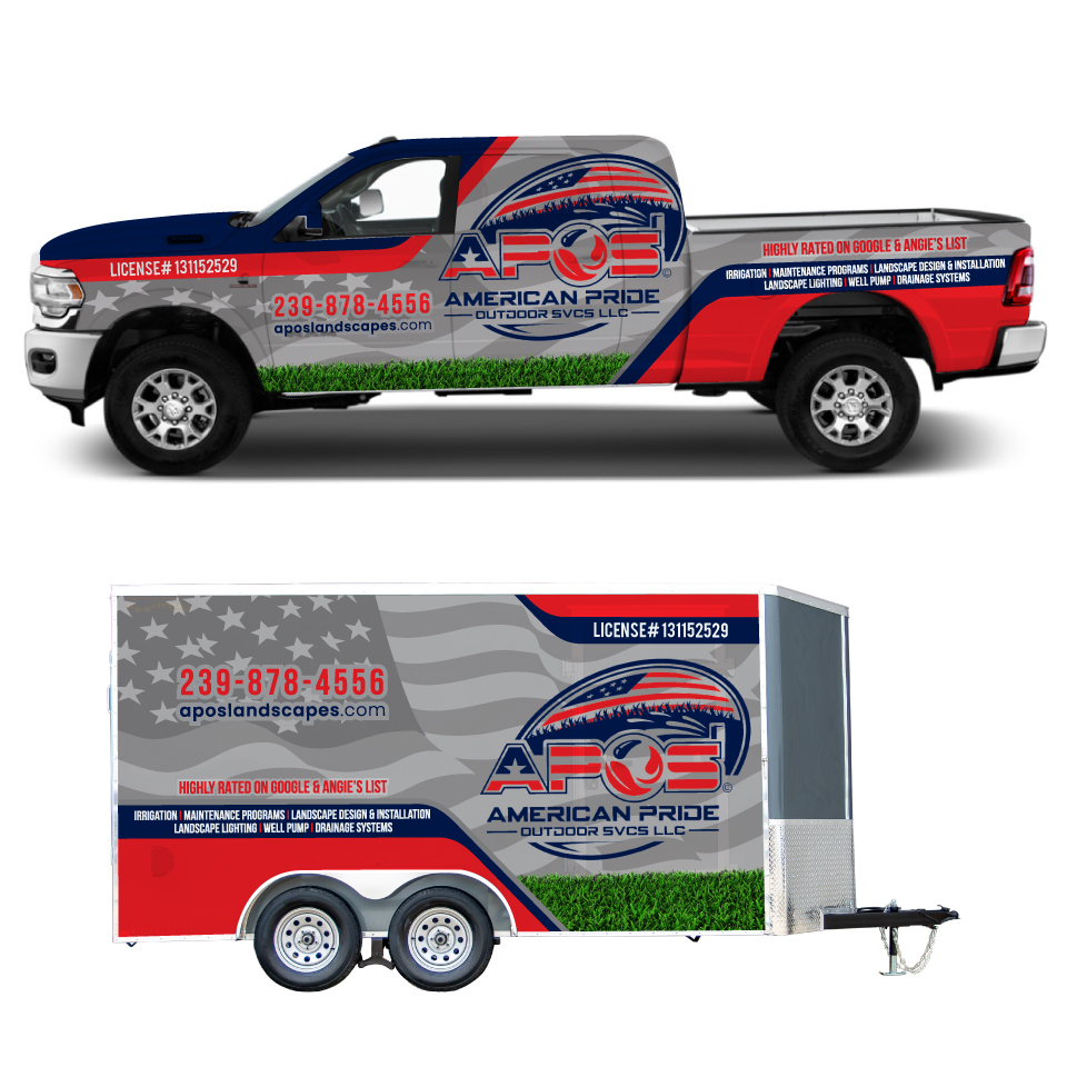 Car Wrap Design by Yoga Tri for American Pride Outdoor SVCS LLC | Design #27450845