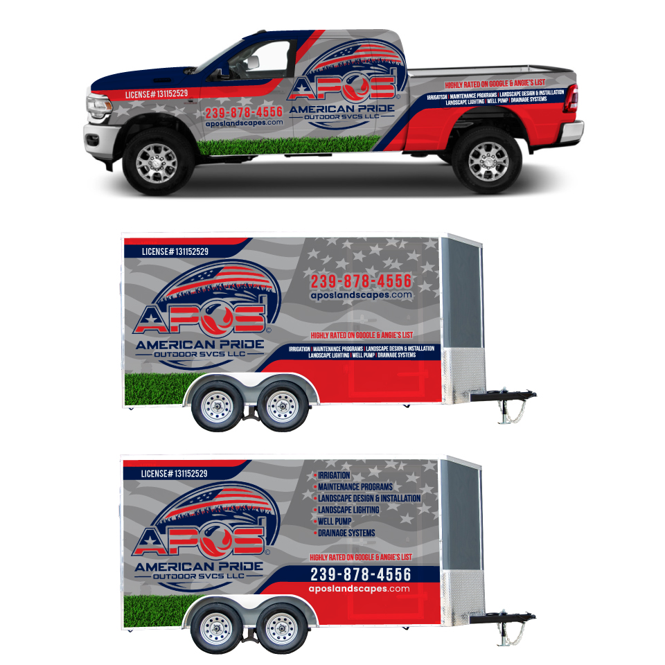 Car Wrap Design by Yoga Tri for American Pride Outdoor SVCS LLC | Design #27450956