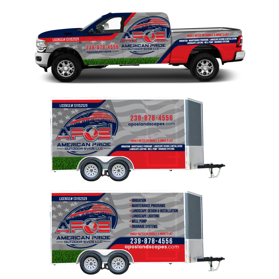 Car Wrap-Design von Yoga Tri für American Pride Outdoor SVCS LLC | Design #27452565